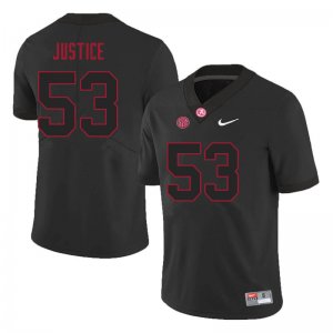 NCAA Men's Alabama Crimson Tide #53 Kevin Justice Stitched College 2021 Nike Authentic Black Football Jersey AH17A18MV